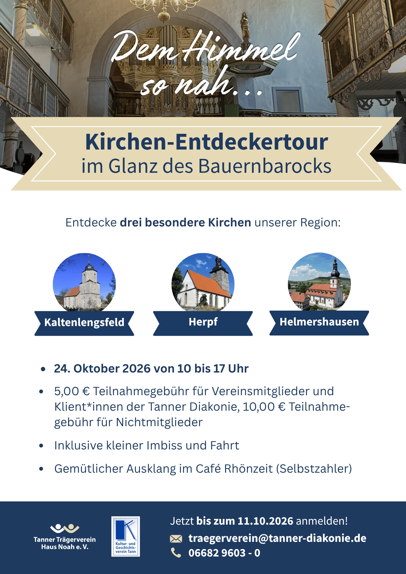 Dem Himmel so nah … Entdeckertour durch den Glanz des Bauernbarocks am 24. Oktober 2026